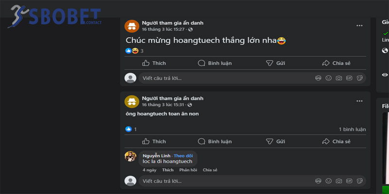 Hoangtuech - Tôi dừng chơi khi thu được hơn 50 triệu 8 Nhiều anh em chúc mừng tài khoản Hoangtuech của mình