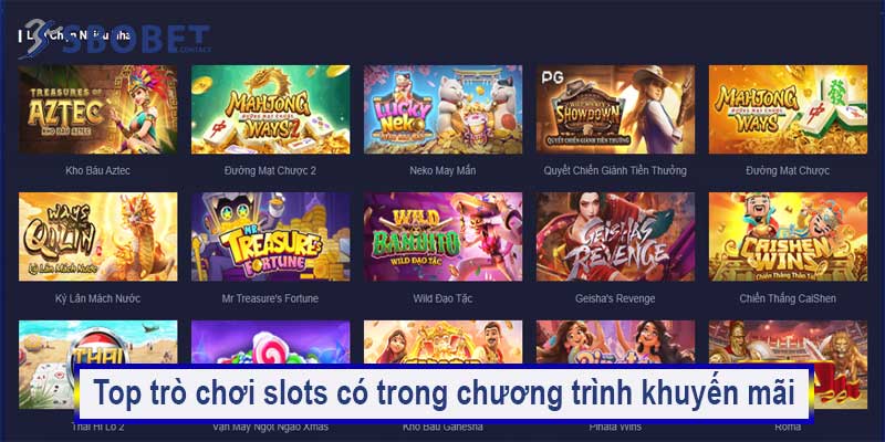 Nạp lần đầu nhận ngay vòng quay miễn phí tại nhà cái Sbobet 4 Top trò chơi slots có trong chương trình khuyến mãi